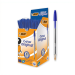 Caixa 50 Esferográficas BIC Cristal Original Azul Ponta 1 mm