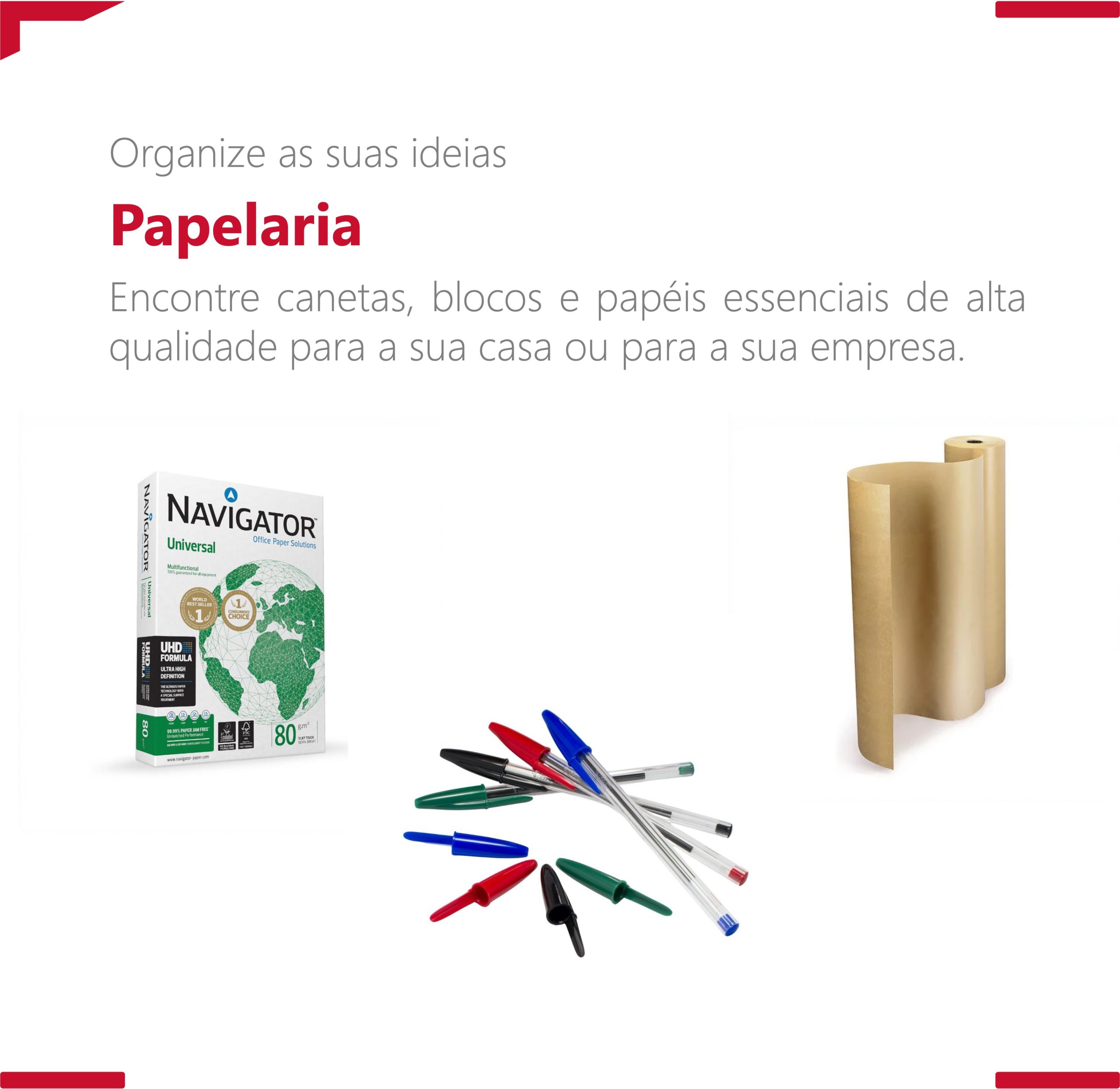 Banner categoria Papelaria – canetas, marcadores e artigos de papelaria profissional | Moema Hub