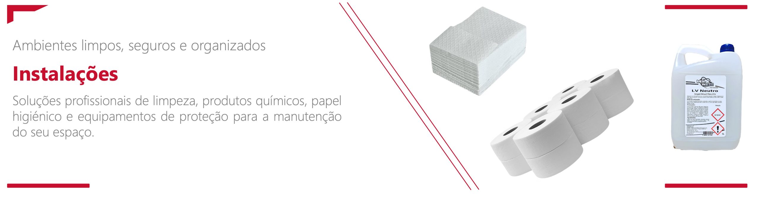 Banner categoria Instalações – produtos de limpeza e higiene profissional para escritório | Moema Hub