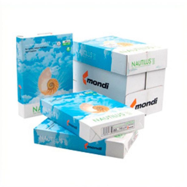 Papel Reciclado A4 Nautilus Classic 80g/m² Resma 500 Folhas — Vista Frontal